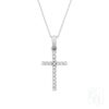 9K White Gold Cross With CZ