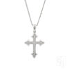 9K White Gold Cross With CZ