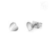 9K White Gold Concave Heart Studs