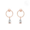 Sterling Silver Rose Gold Plate Earrings With CZ