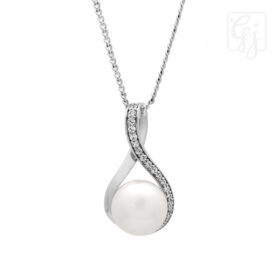 Sterling Silver FWP Pendant With CZ