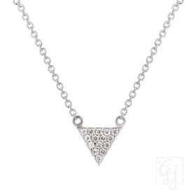 9K White Gold Necklace With CZ