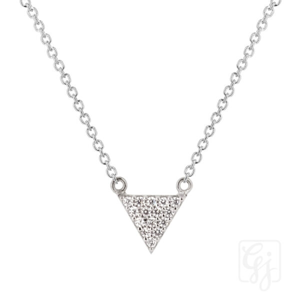 9K White Gold Necklace With CZ