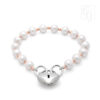Cultured Pearl Bracelet With S/S Padlock And Rose Gold Plate Beads