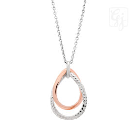 9K Rose Gold And Silver Necklace