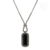 Sterling Silver Marcasite And Black Onyx Necklace