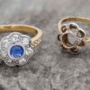 Before and After Ring Remodelled, 70 Year Old heirloom blue sapphire ring remodelling, jewellery remodelling by Gillian's Jewellery, Jewellery Shop Forest Hill Melbourne, Jewellery Repair, Jewellery Remodel, Jewellery Restore, Custom handmade jewellery Design